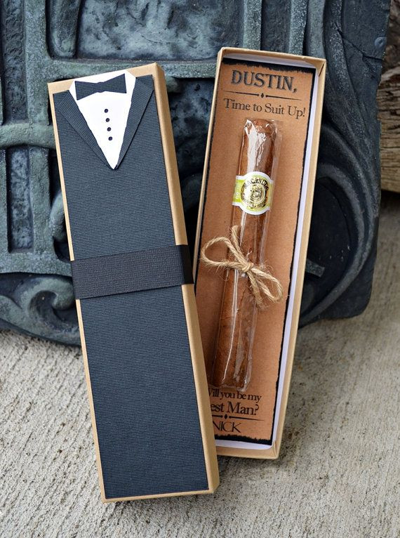 Best Man Gift Ideas From Groom
 Will You Be My Groomsman Cigar Box Tux Best Man Time To