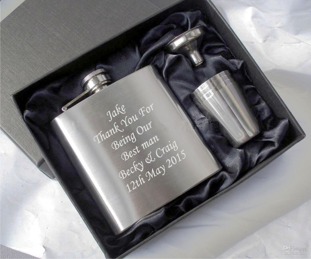 Best Man Gift Ideas From Groom
 personalised engraved hip flask usher ts best man