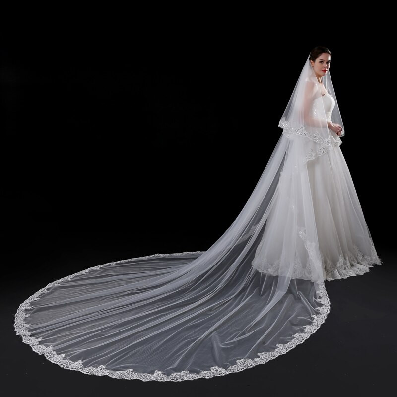 Best Wedding Veils 2014
 AOLANES 2018 Wedding Veil 4Meters Long Bridal Veils Top