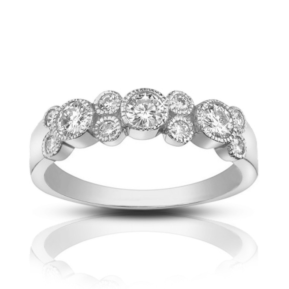 Bezel Wedding Band
 1 00 ct La s Round Cut Diamond Wedding Band Ring In