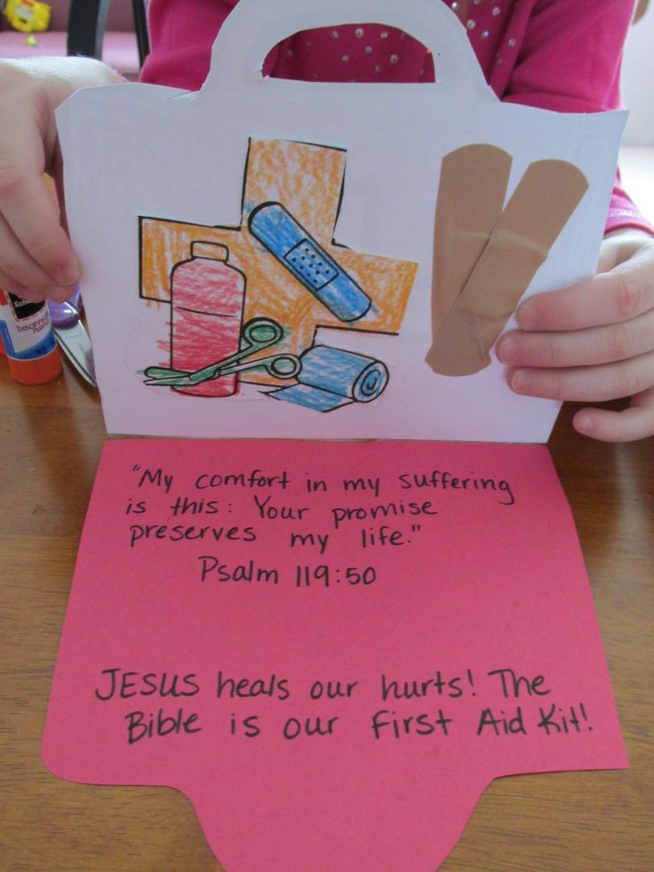 Bible Crafts For Preschoolers
 first aid kit is the Bible and Jesus heals our hurts