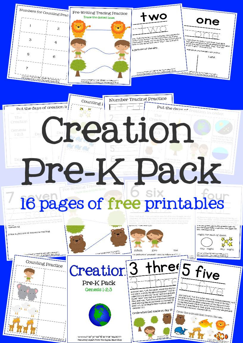 Bible Crafts For Preschoolers Free
 Creation Bible Story for Preschoolers Activity Pack – Mary