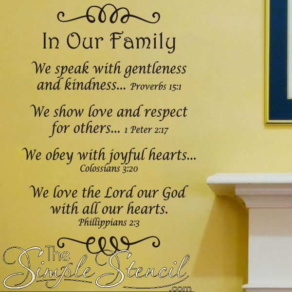 Bible Quotes About Family
 In Our Family Bible Verse Wall Quote