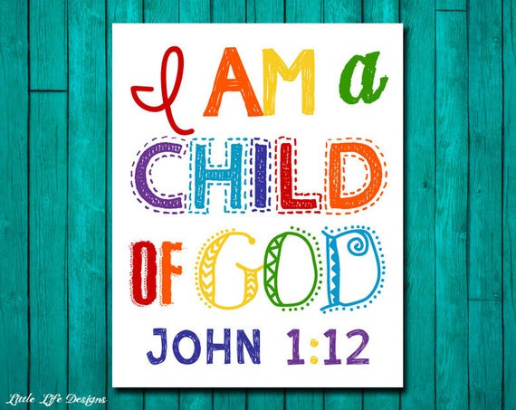 Bible Verses For Kids Room
 Christian Wall Art Children s Room Decor I am a child of
