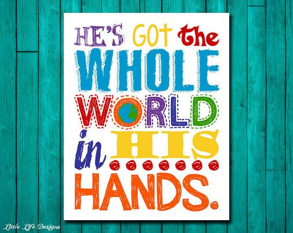 Bible Verses For Kids Room
 He s got the whole world in His hands Nursery Decor Kids