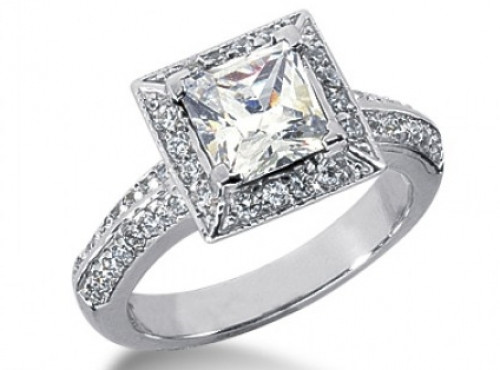 Big Square Diamond Rings
 Square Diamond Engagement Ring 1553 in Diamond Accent
