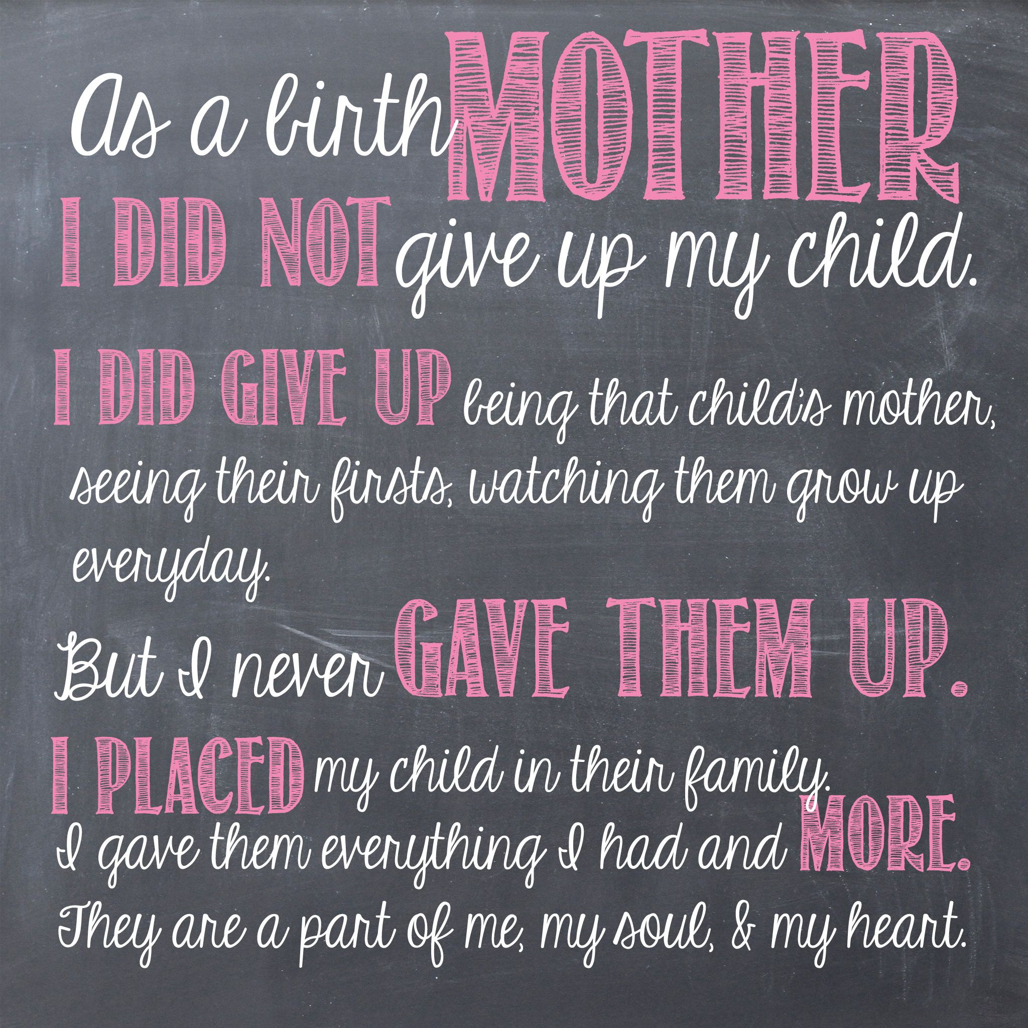 Birth Mother Quotes
 Birth Mother Quote by Terra Cooper openadoption