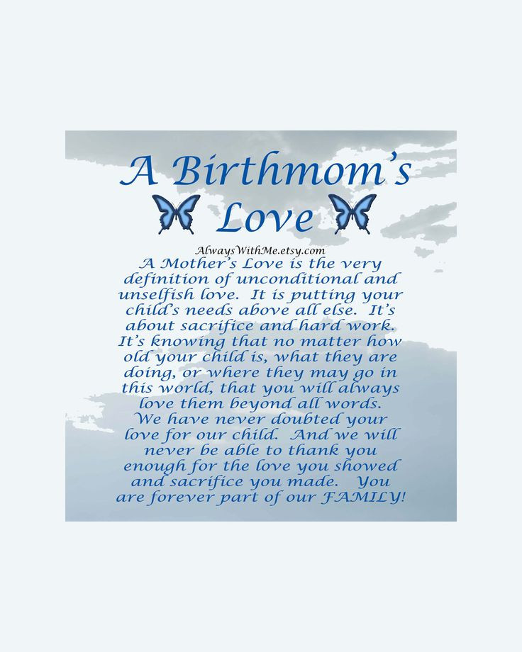 Birth Mother Quotes
 Birth Mom Quotes And Poems QuotesGram