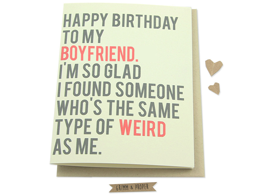 Birthday Card For Boyfriend
 Funny Boyfriend Birthday Card Boyfriend s by GrimmAndProper