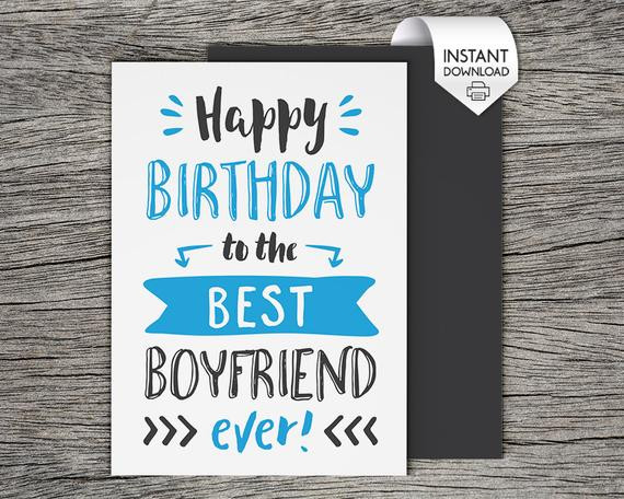 Birthday Card For Boyfriend
 Printable Birthday Card Happy Birthday to the best boyfriend