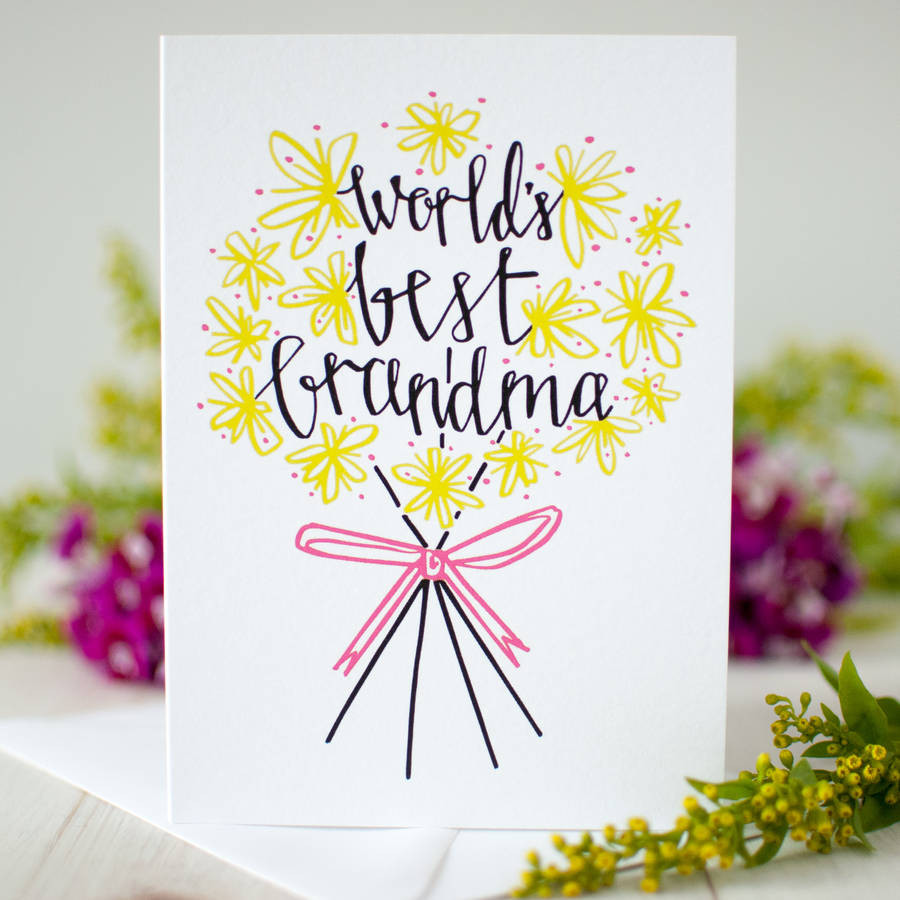 Birthday Card For Grandma
 world s best grandma birthday or mothers day card by