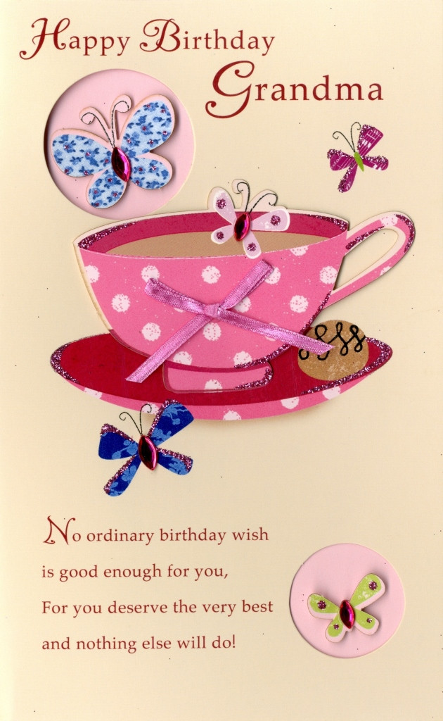 Birthday Card For Grandma
 Happy Birthday Grandma Embellished Greeting Card Second