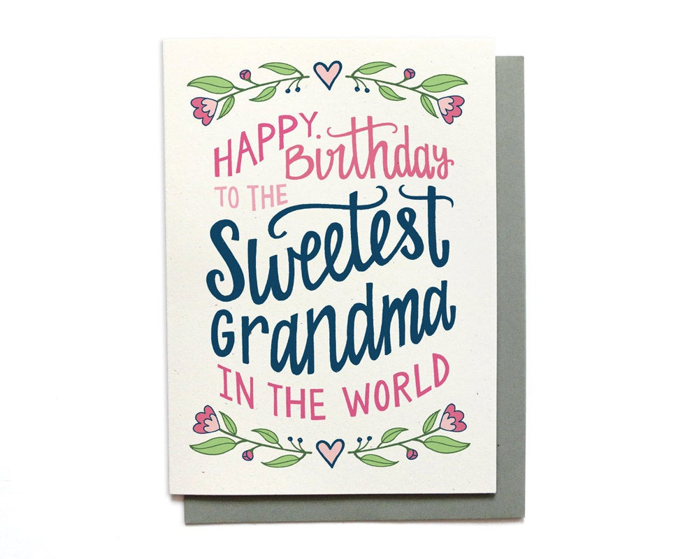 Birthday Card For Grandma
 Grandma Birthday Card Sweetest Grandma in the World