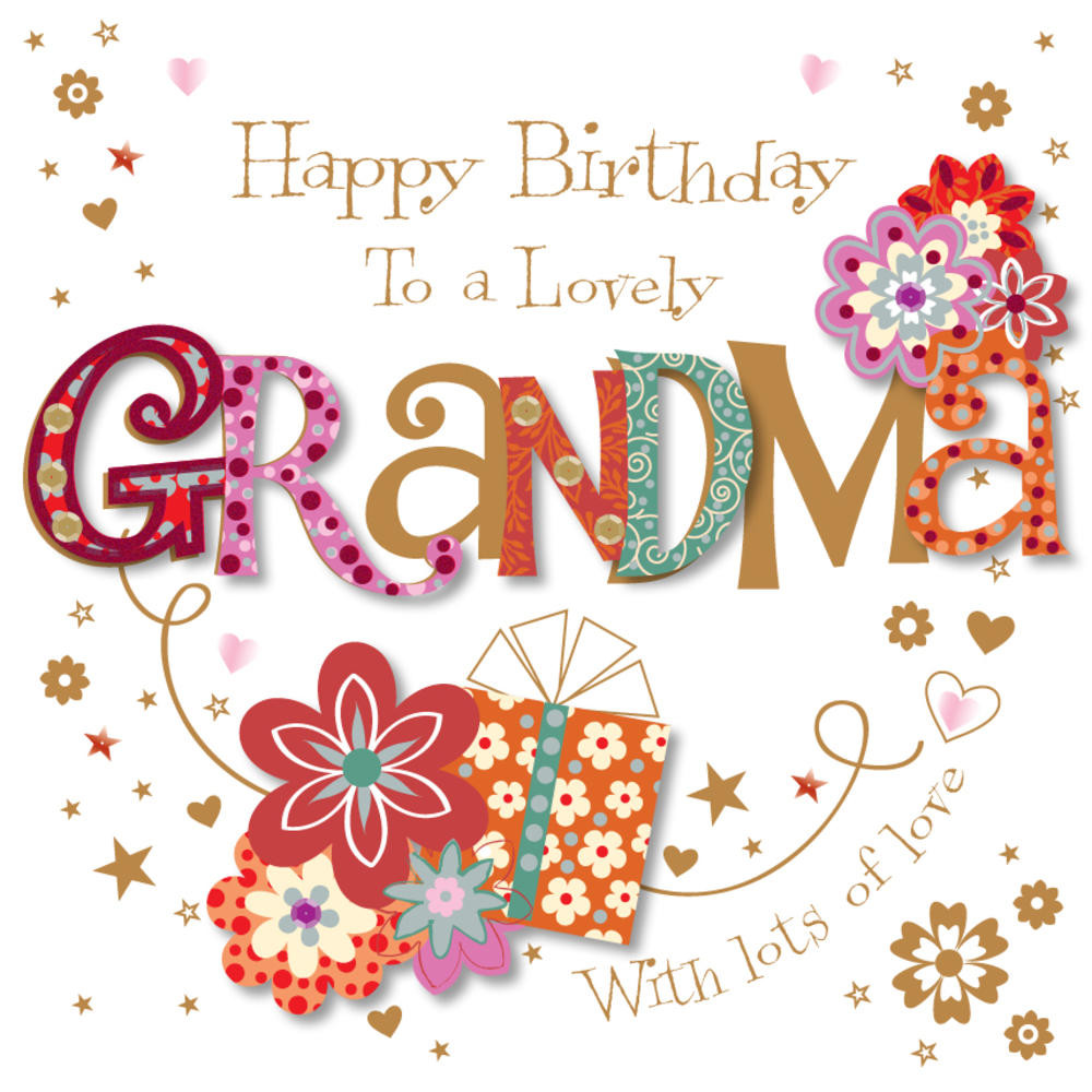 Birthday Card For Grandma
 Lovely Grandma Happy Birthday Greeting Card
