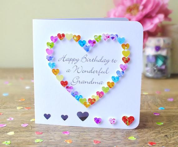 Birthday Card For Grandma
 Grandma Birthday Card Handmade Personalised Birthday Card