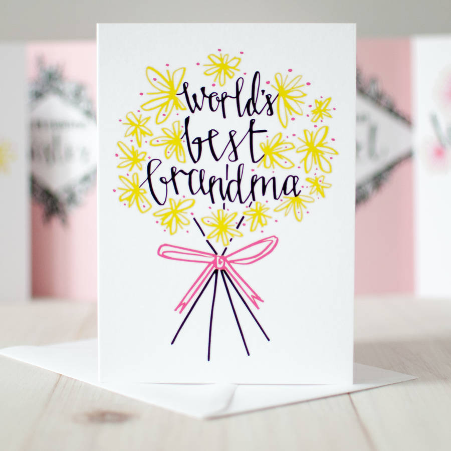 Birthday Card For Grandma
 world s best grandma birthday or mothers day card by