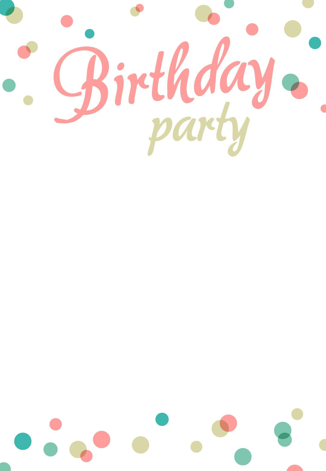 Birthday Card Invitation Templates
 Birthday Party Invitation Free Printable