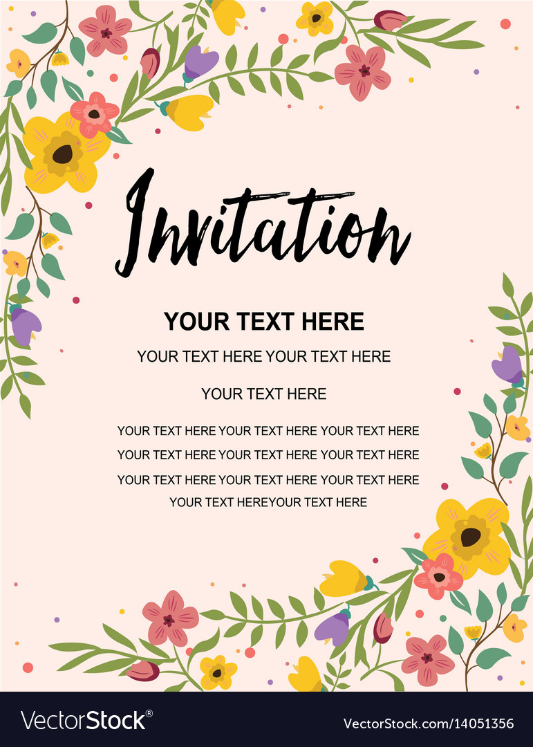 Birthday Card Invitation Templates
 Vintage floral greeting invitation card template Vector Image