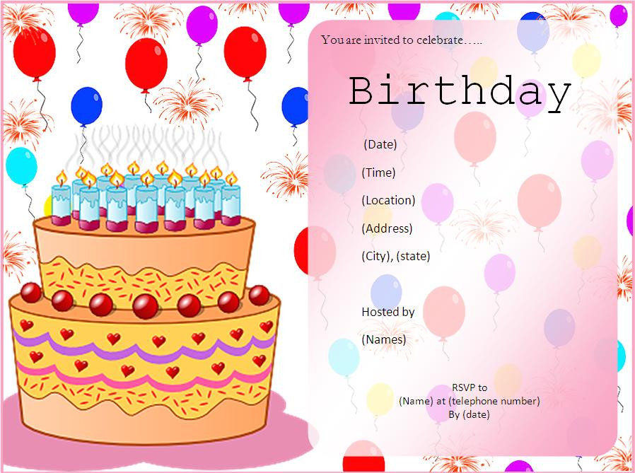 Birthday Card Invitation Templates
 Invitation Templates
