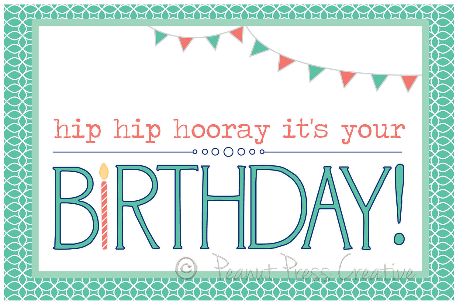 Birthday Card Printable
 Happy Birthday Printable Card PDF by PeanutPressCreative