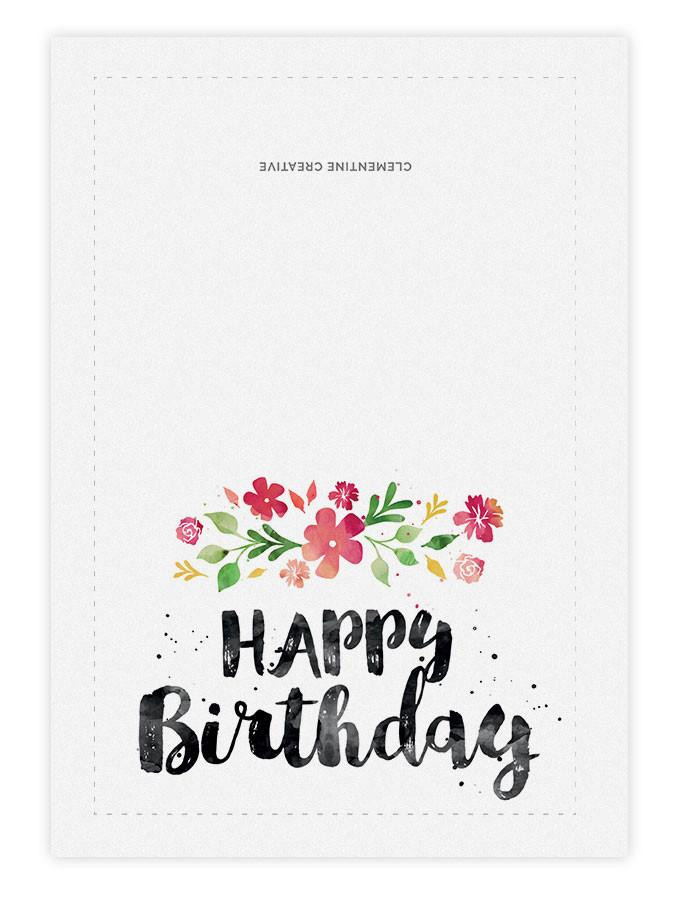 Birthday Card Printable
 Printable Birthday Card Spring Blossoms – Clementine