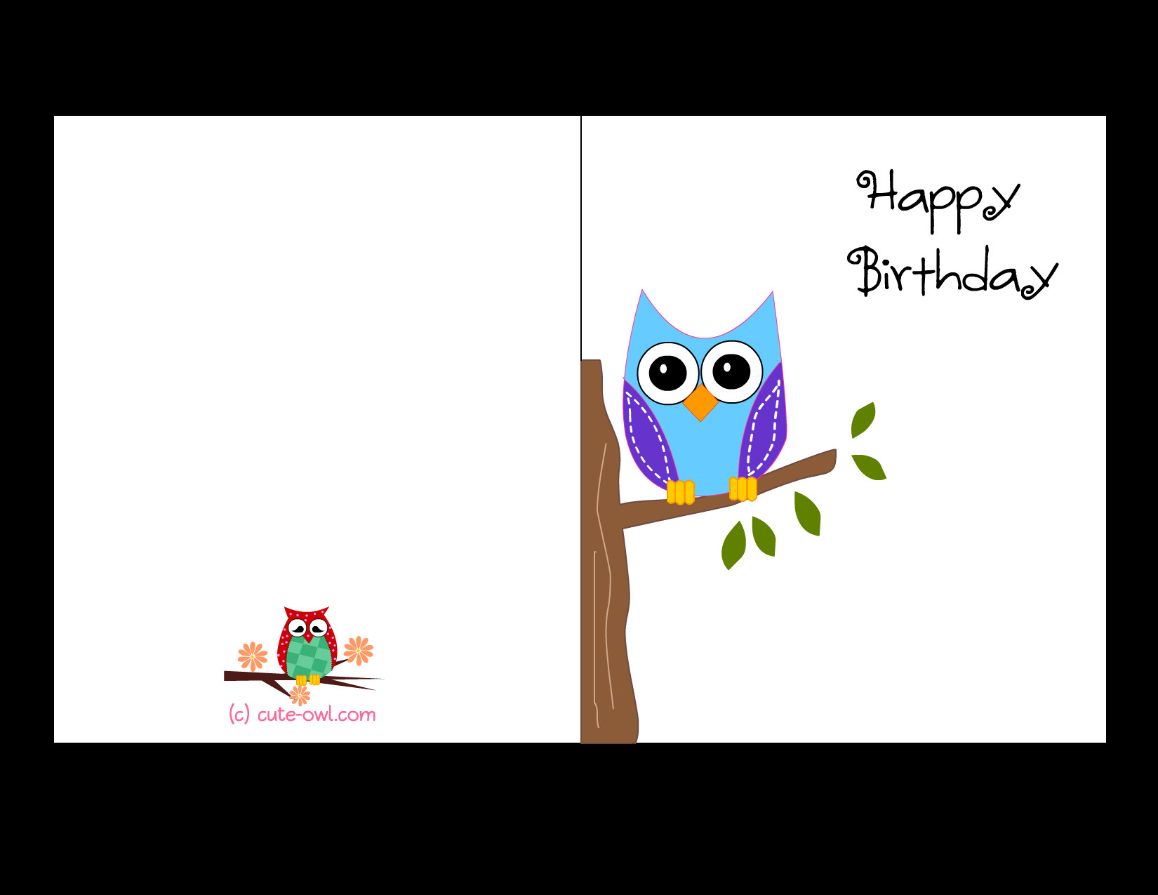 Birthday Card Printable
 Free Printable Cute Owl Birthday Cards