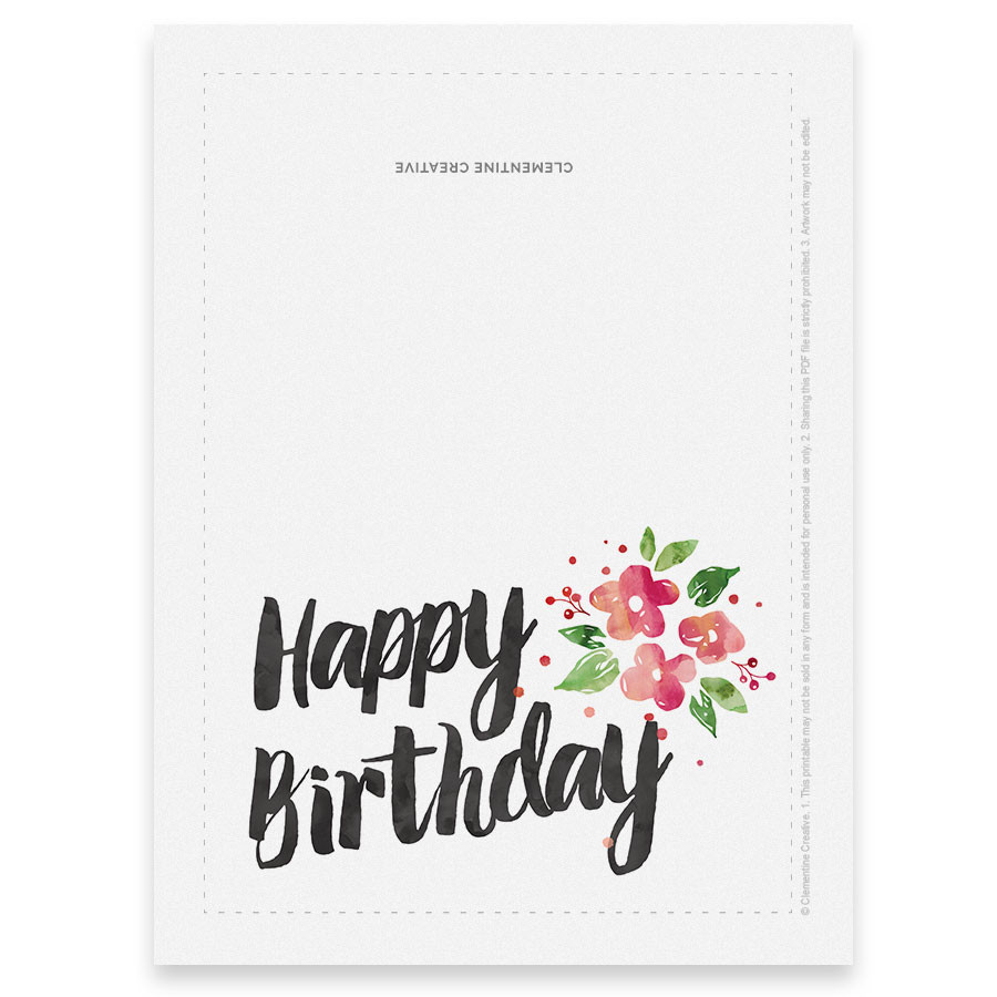 Birthday Card Printable
 Printable Birthday Card for Her