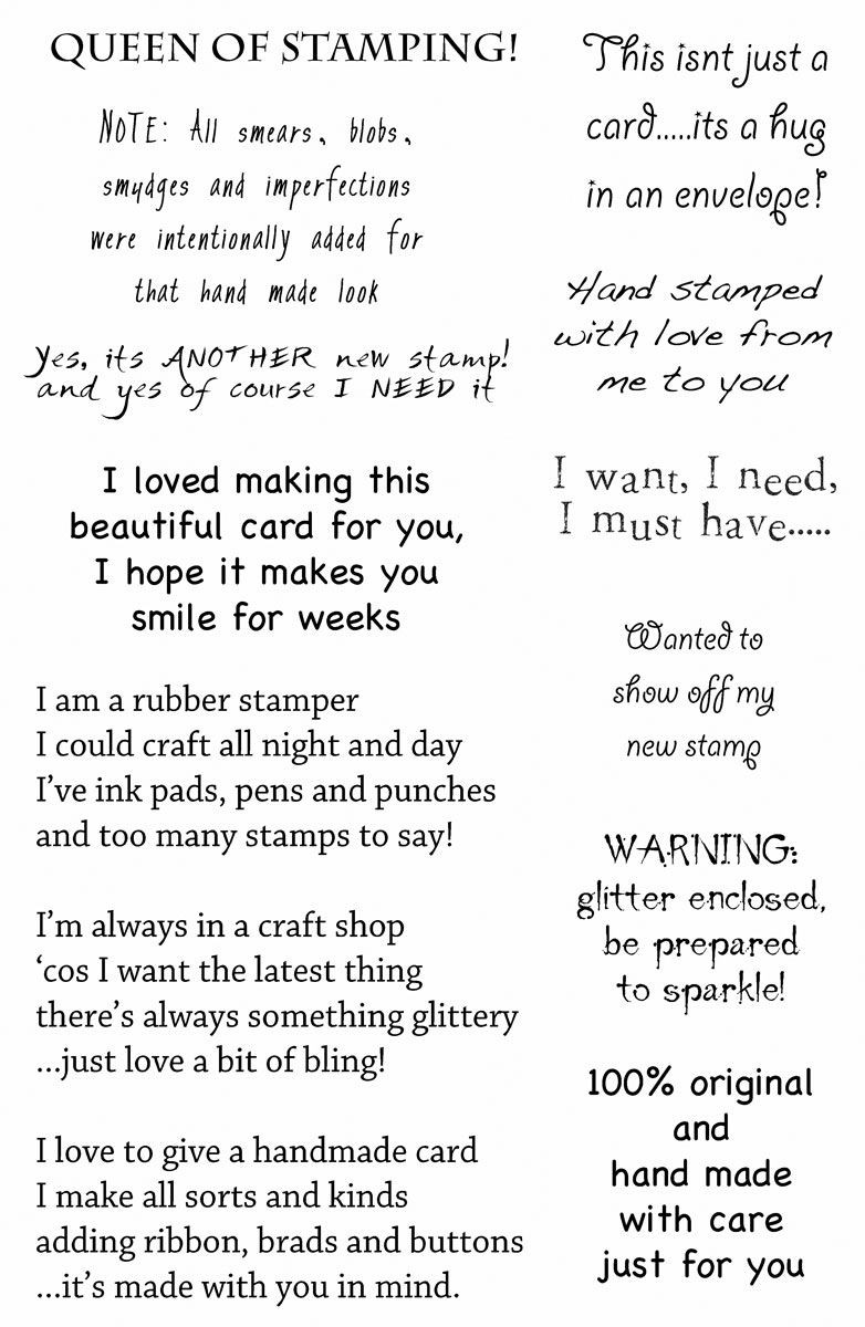 Birthday Card Sentiments
 Funny Sentiment Stamps