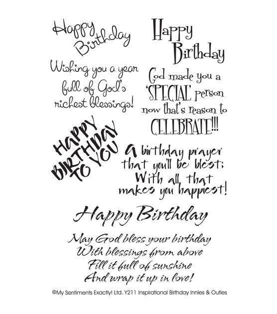 Birthday Card Sentiments
 My Sentiments Exactly Clear Stamps 4"X6" Sheet
