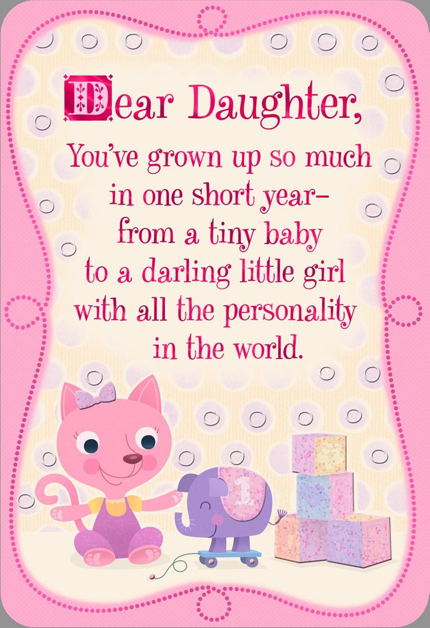 Birthday Cards For Daughter
 Pink Kitten 1st Birthday Card for Daughter Greeting