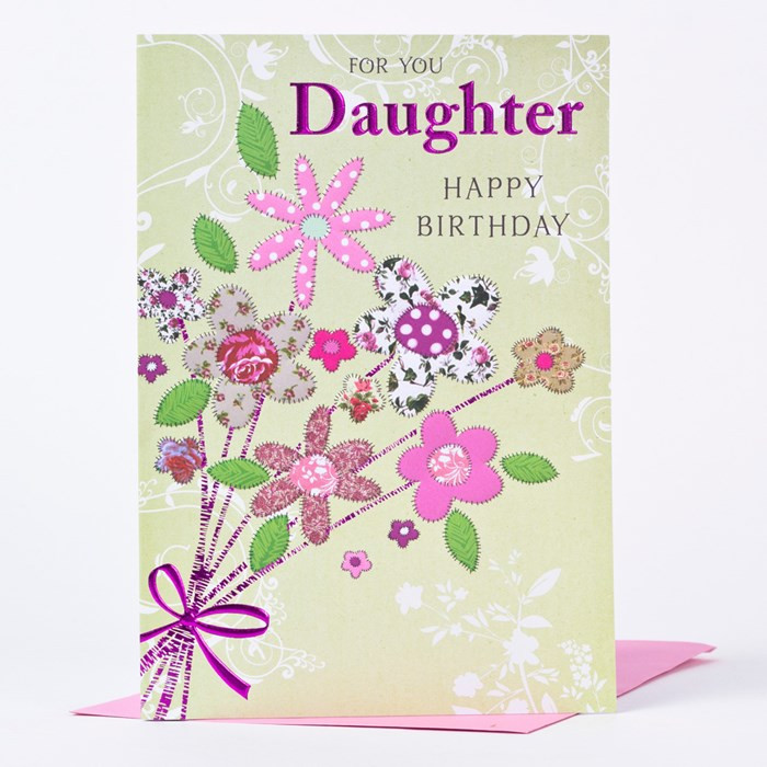 Birthday Cards For Daughter
 Birthday Card Daughter Patterned Flowers