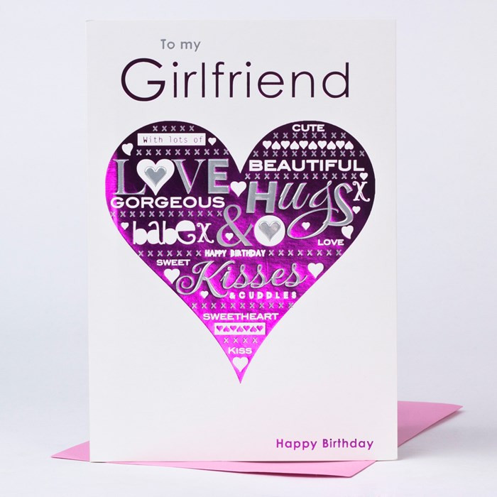 Birthday Cards For Girlfriend
 Birthday Card Girlfriend Pink Heart