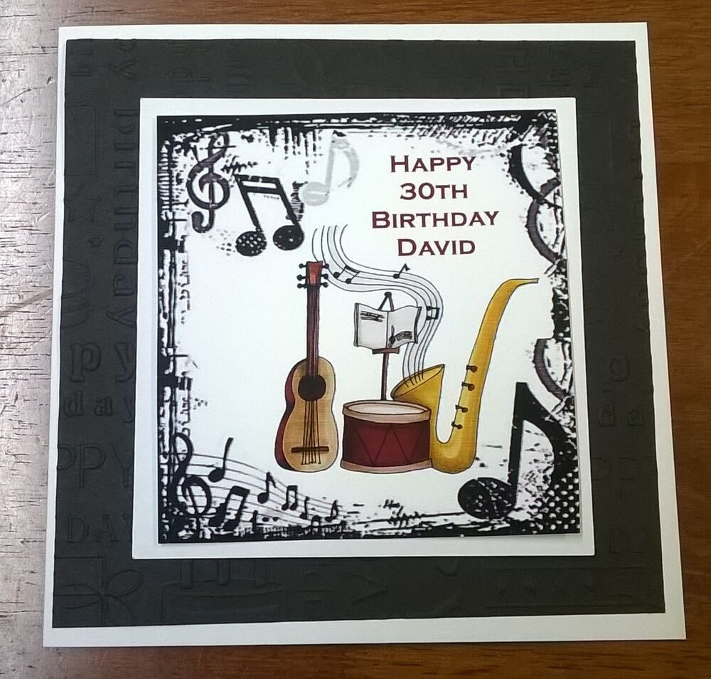 Birthday Cards For Men
 Mens La s personalised handmade birthday card music