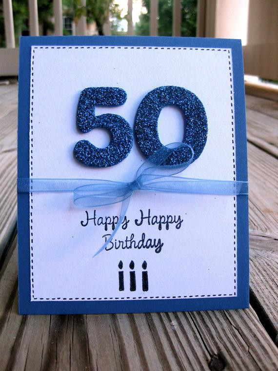 Birthday Cards For Men
 Items similar to Men s 50th Birthday Greeting Card on Etsy