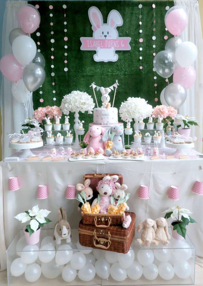 Birthday Decorations
 Take a look at this adorable Rabbit Themed Birthday Party
