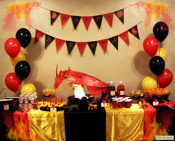 Birthday Decorations
 Items similar to Dragon Birthday Party plete Party Set