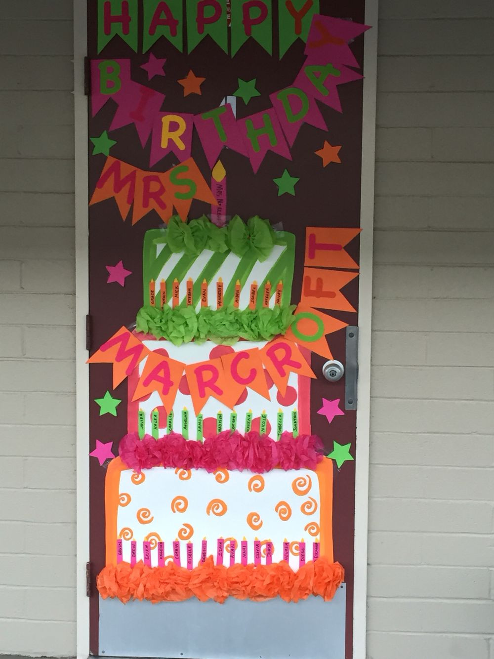 Birthday Door Decorations
 Happy birthday teacher door decor