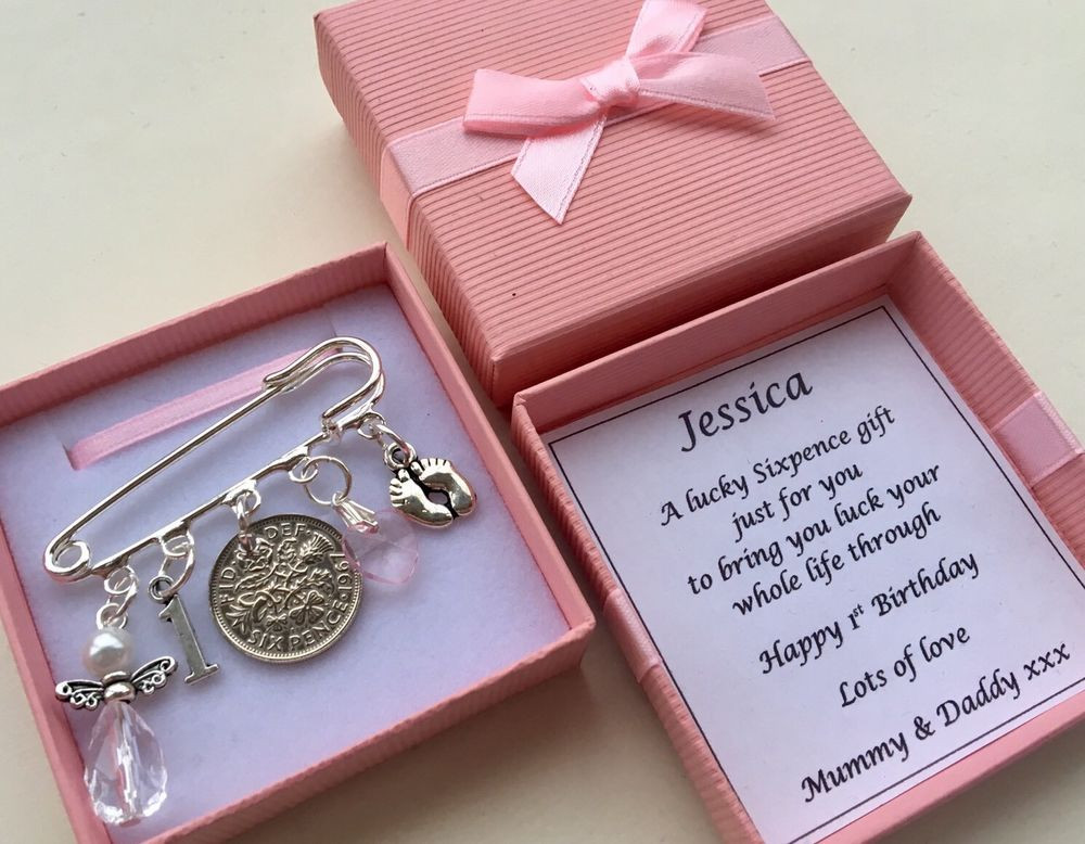 Birthday Gift For Girls
 LUCKY SIXPENCE FIRST 1ST BIRTHDAY GIFT GIRL BOY