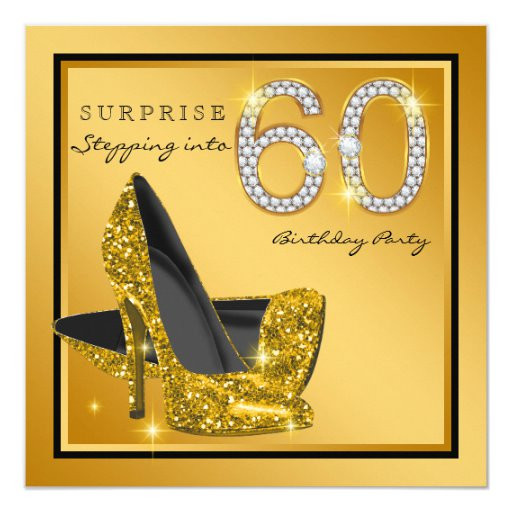 Birthday Gift Ideas For A Woman
 Womans Gold Surprise 60th Birthday Party Card