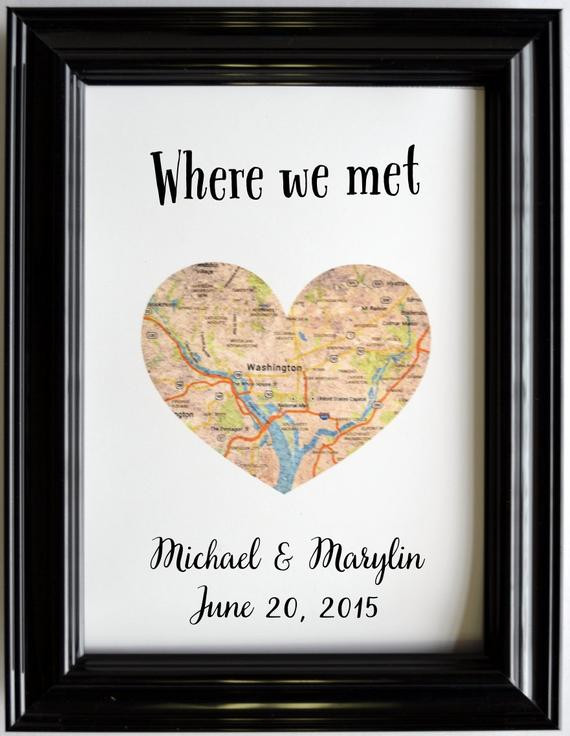 Birthday Gift Ideas For Couples
 Custom Wedding Anniversary Gift For Couples Personalized Map
