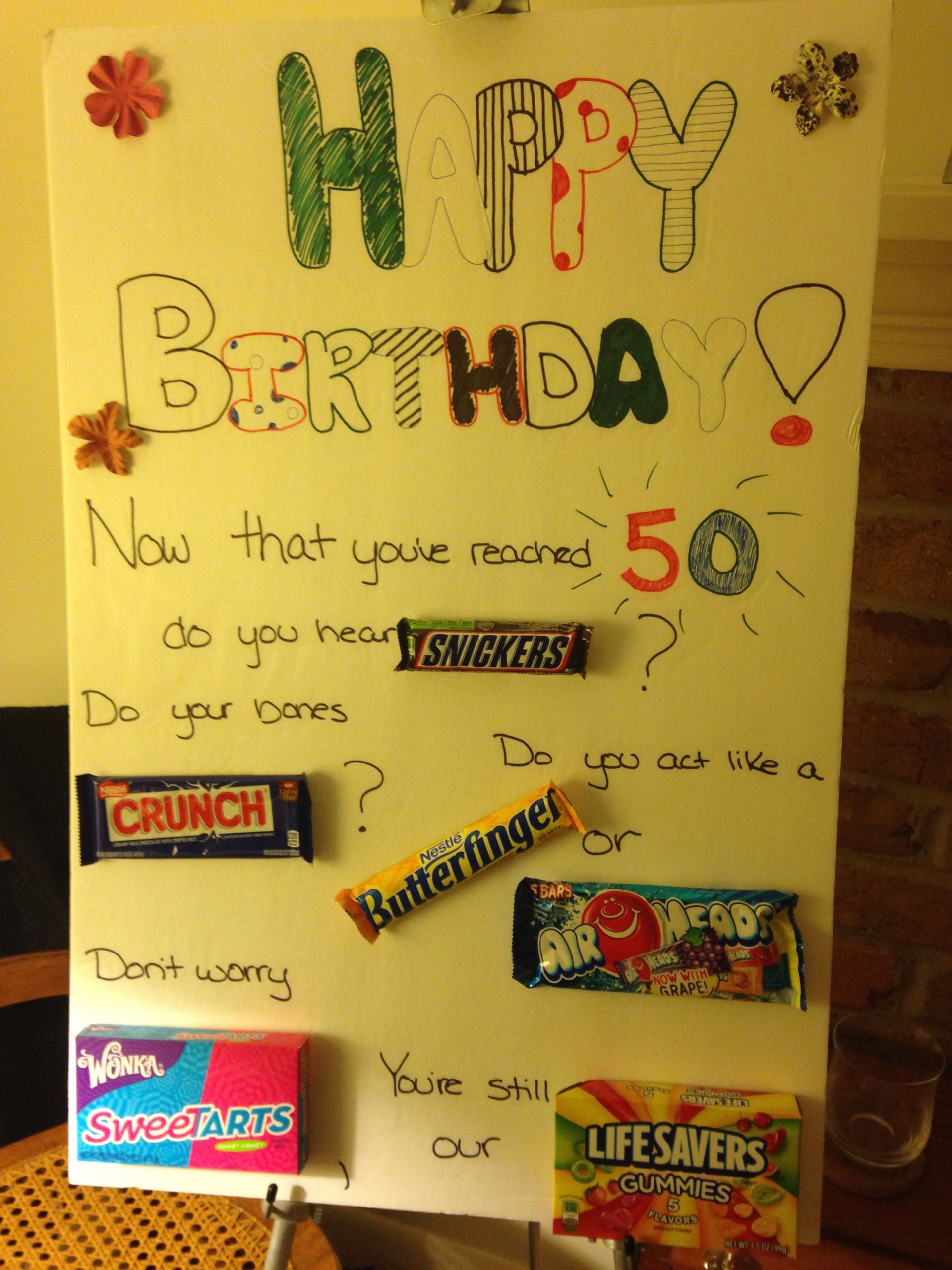 Birthday Gift Ideas For Moms
 Homemade poster for mom s 50th birthday party