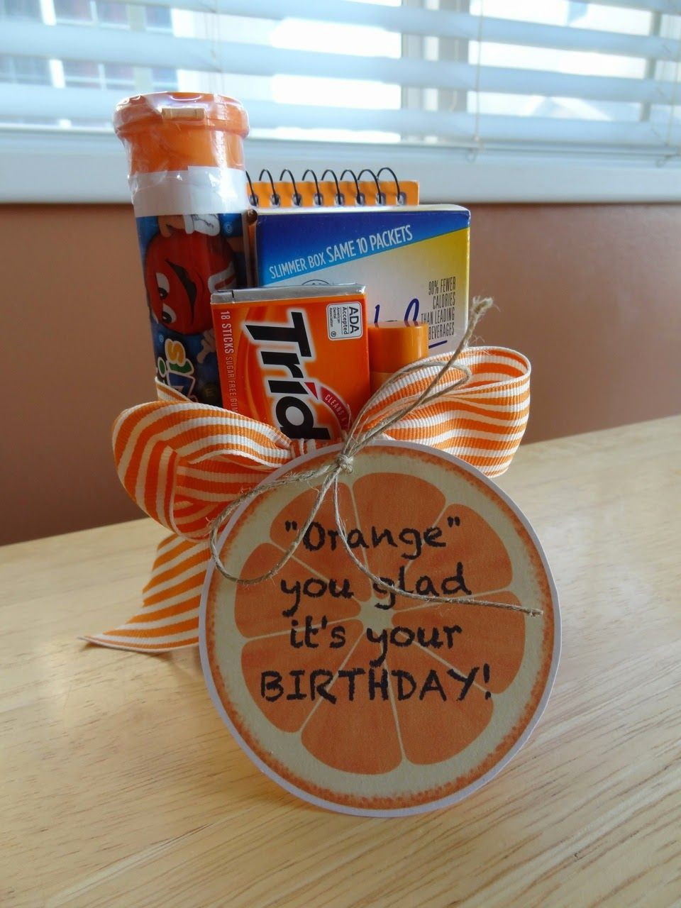 Birthday Gift Ideas For Teachers
 Orange You Glad Birthday Gift with a free printable tag