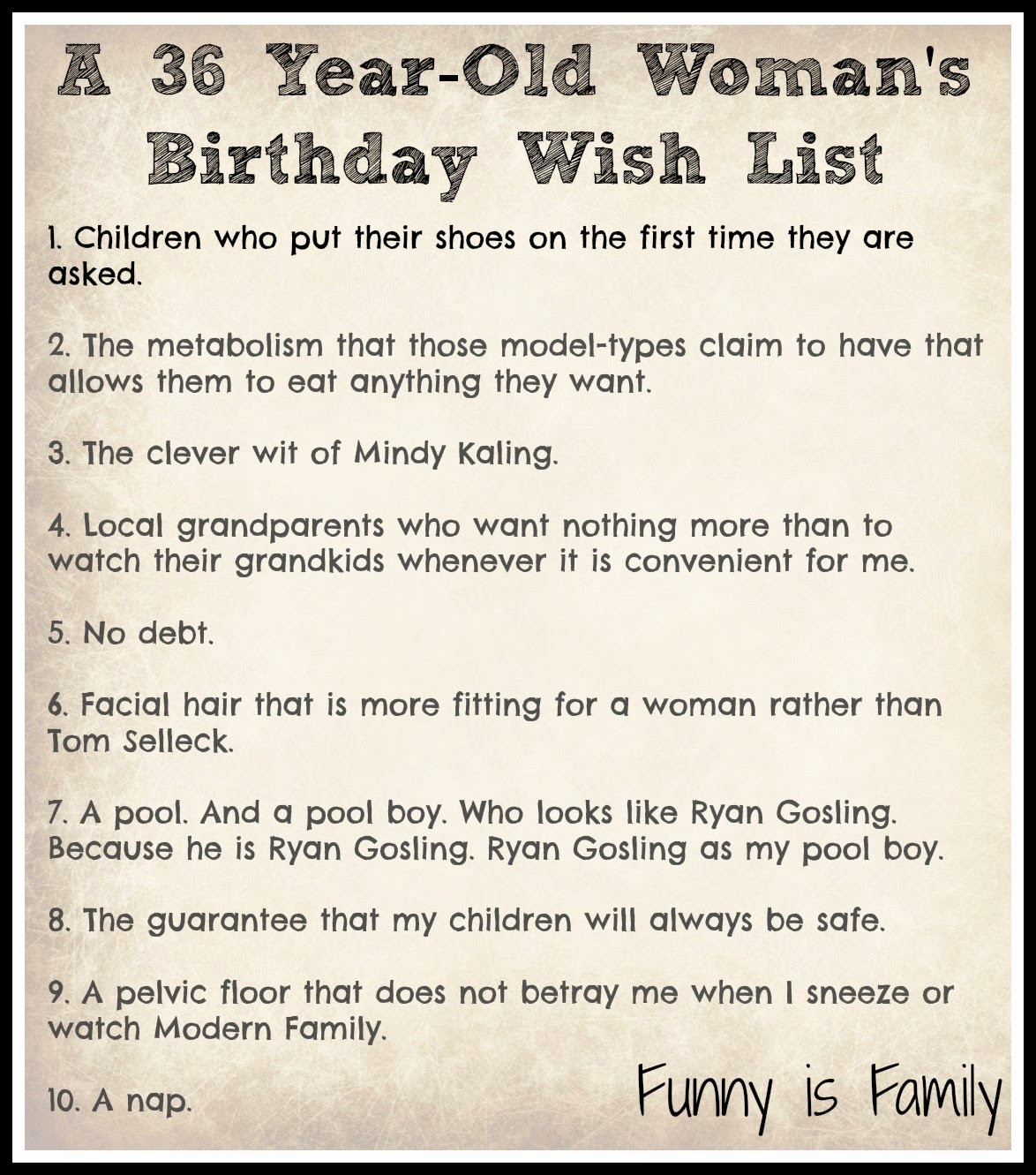 Birthday Gift List
 A Year in Review and a Birthday Wish List Funny Is Family