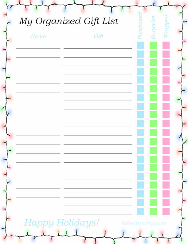 Birthday Gift List
 Free Printable To Organize Your Gift Giving A Little