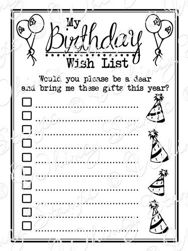 Birthday Gift List
 Gift Template Category Page 1 dahkai