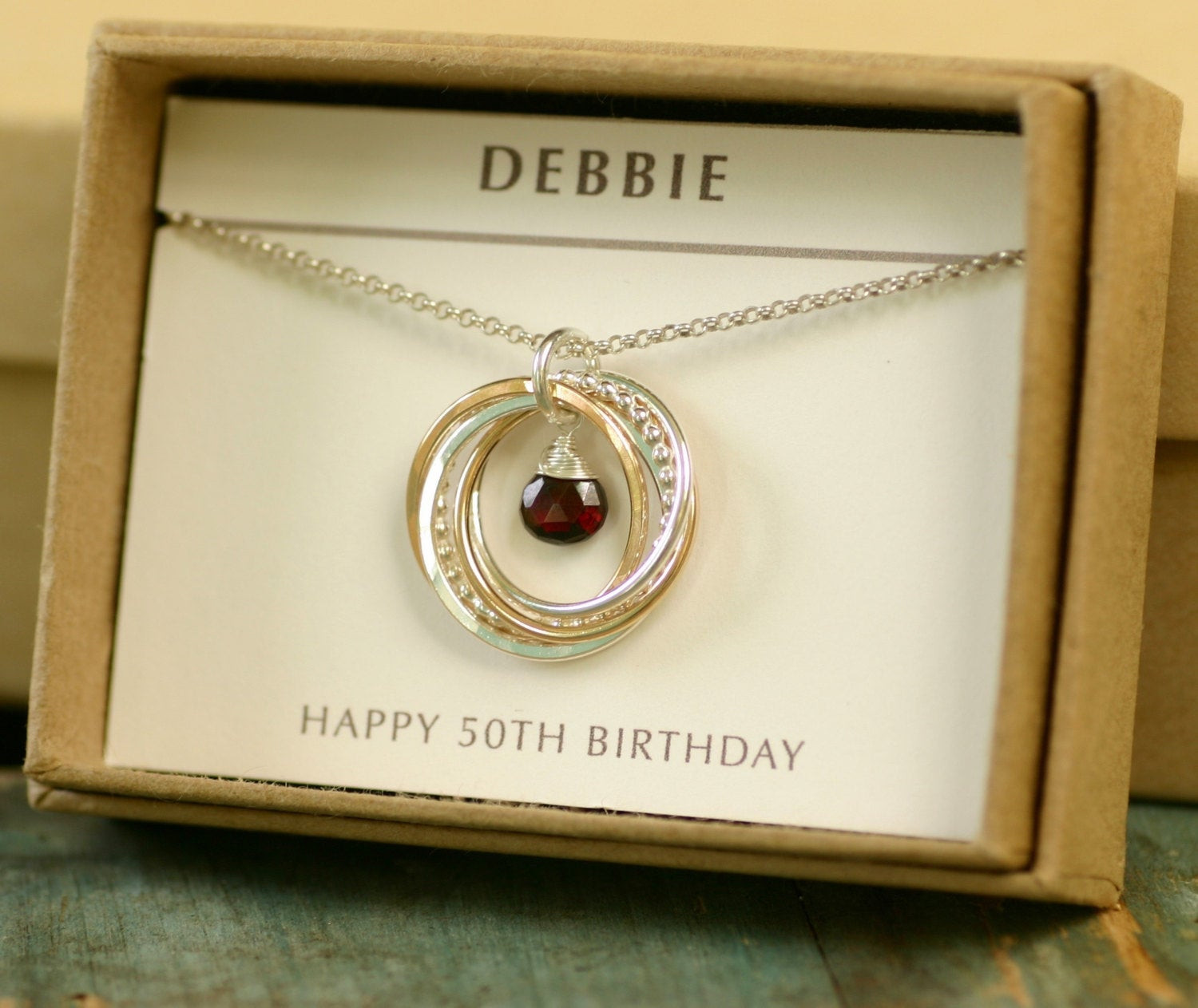 Birthday Gifts For Her
 Garnet necklace for her 50th birthday t for bestfriend