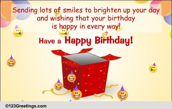 Birthday Gifts To Send
 Send Birthday Smiles Gift Free Birthday Gifts eCards