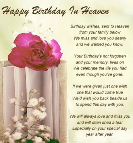 Birthday In Heaven Wishes
 happy birthday in heaven poetry for daughter