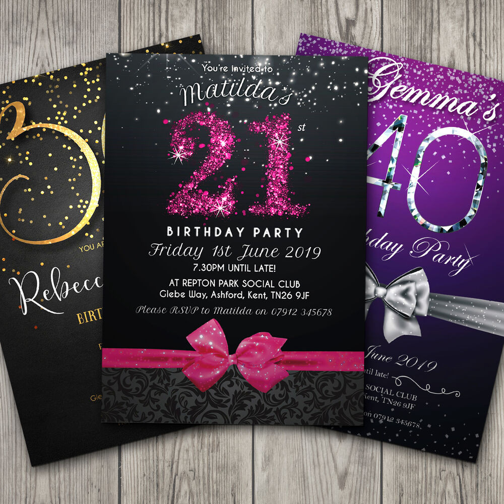 Birthday Invitation Ideas
 Birthday Invitations Personalised Party Invites 18th 21st