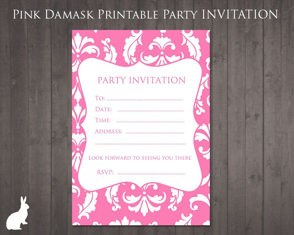 Birthday Invitation Ideas
 free party invitation pink damask Party Ideas
